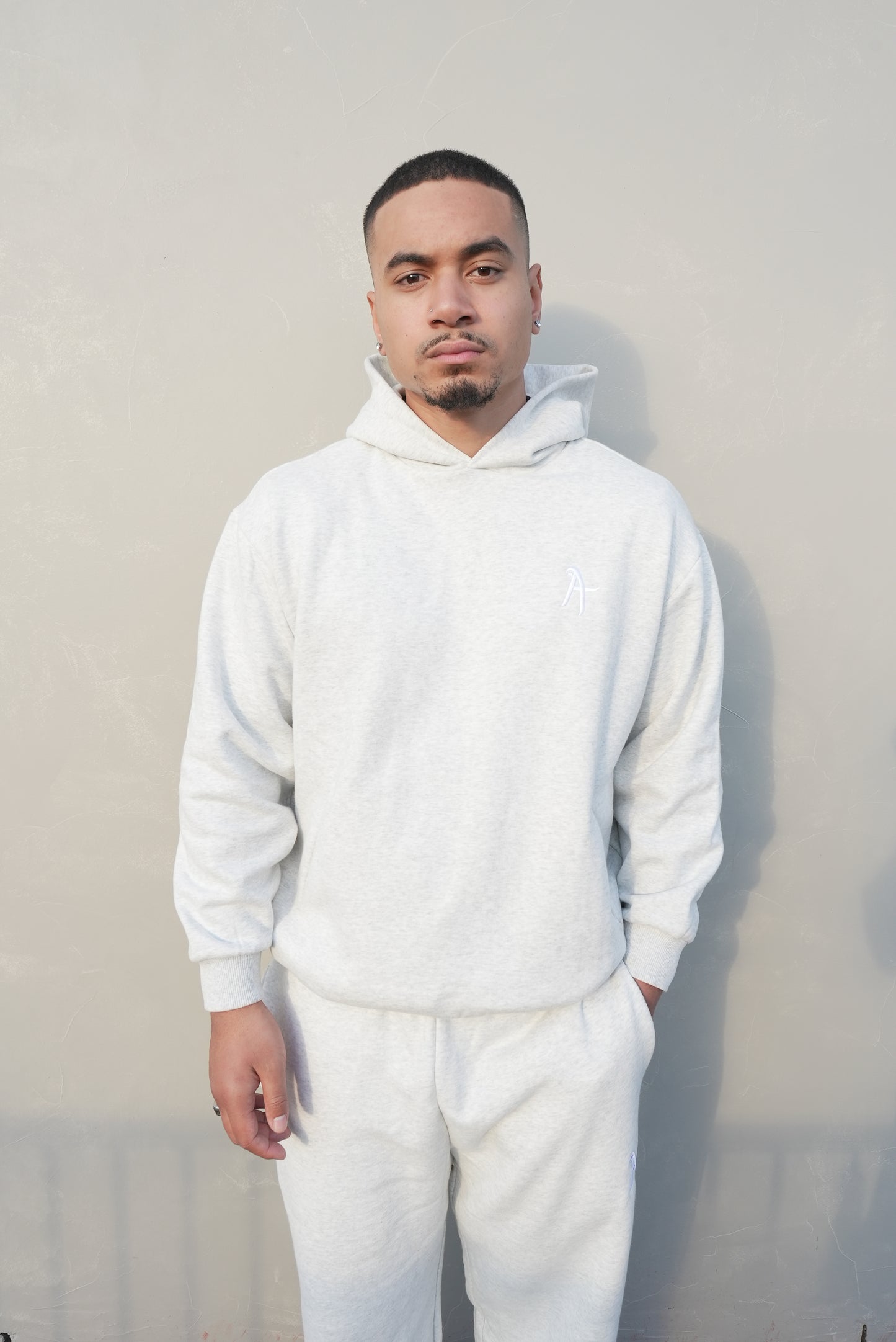 AT Heavyweight Hoodie - Grey Marle